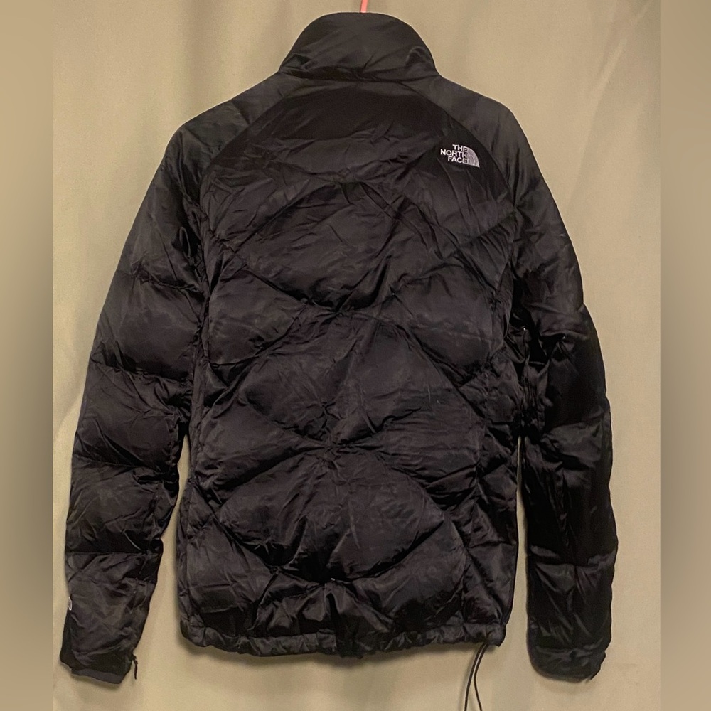 The North Face Black Puffer Jacket Quilted Goose Down 550 Coat Ski Zip Up WMNS L - Picture 2 of 10